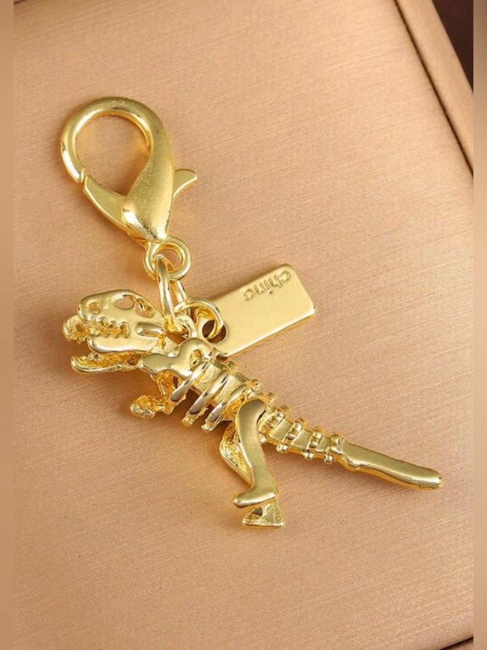 NWOT Gold-Tone Alloy Metal Dinosaur Charm | Designer Inspired | High-End